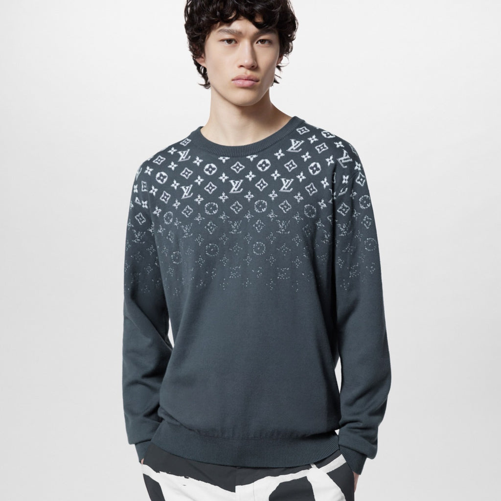 Louis Vuitton Men's Spring and Fall Gradient Logo Printed Round Neck Cotton Pullover Sweatshirt #98968