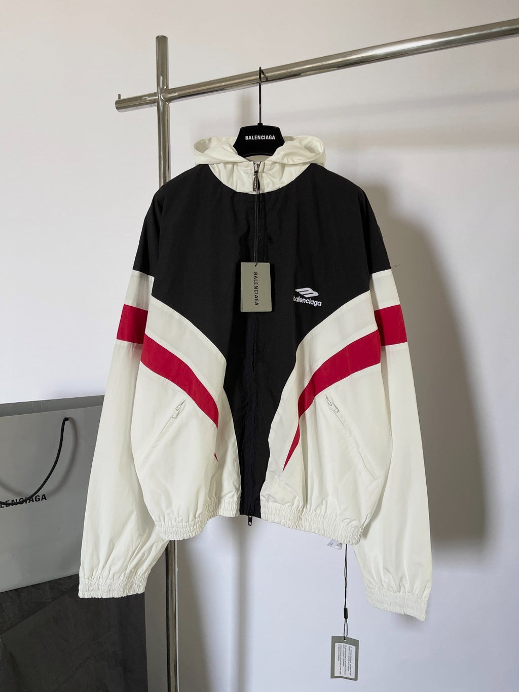 Balenciaga 3B Sports Icon Tracksuit Men's Spring Autumn Tech Poplin Zip Hooded Jacket #99545