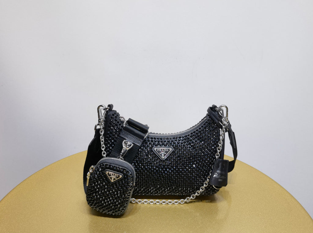 Prada Re-Edition 2005 Rhinestone-Embellished Crossbody Bag #375651
