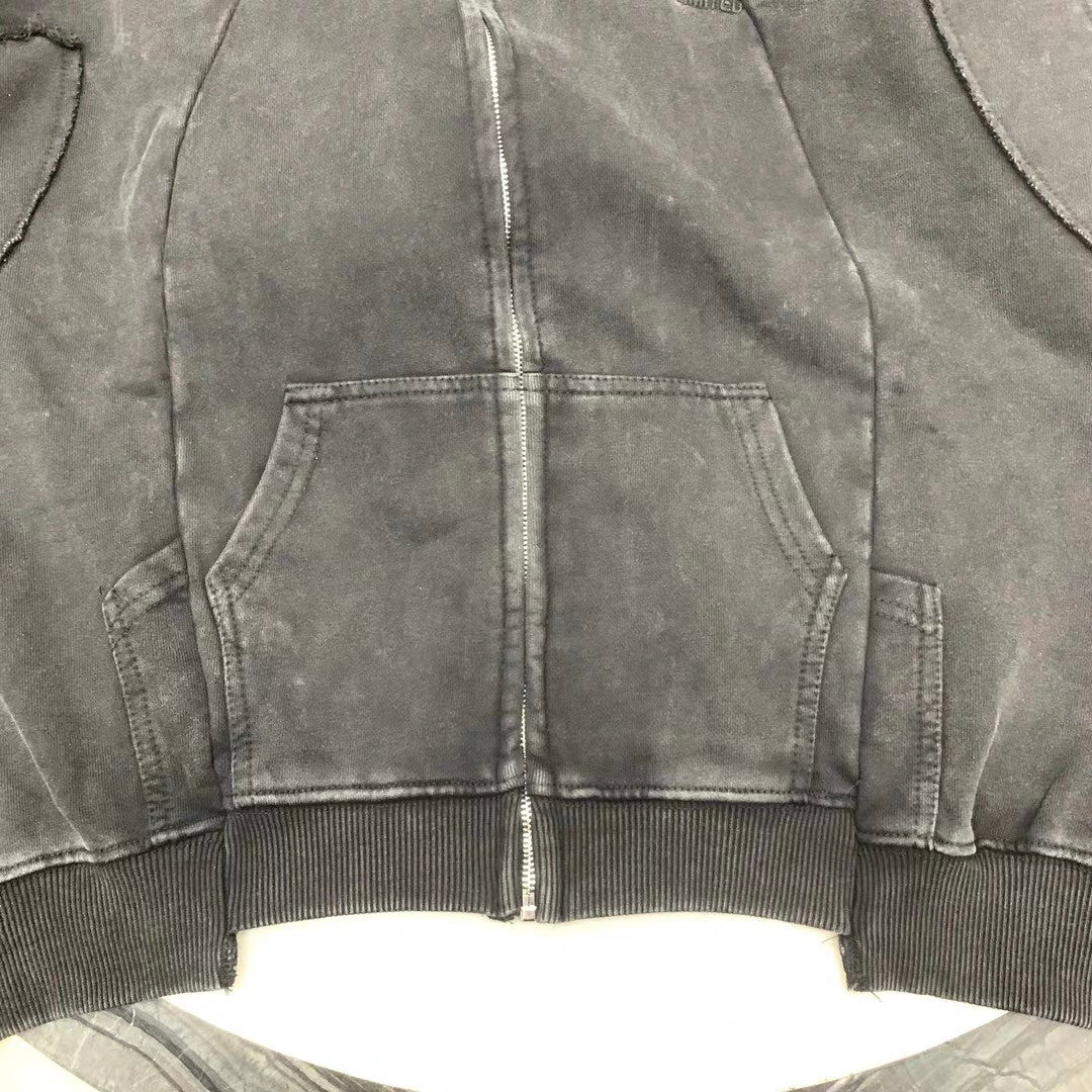 Vetements Men's Logo Embroidery Fall And Winter Cotton Long Sleeve Loose Zipper Hooded Coat Ngvp #6927