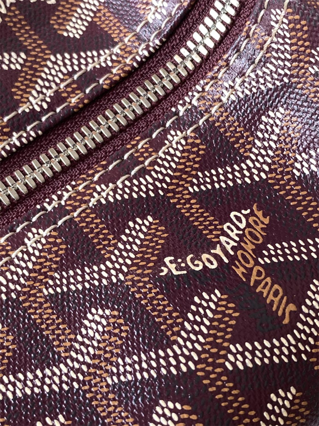 GOYARD Men's and Women's Solid Color Printed Zipper Leather Handbag Storage Bag Bags #77775