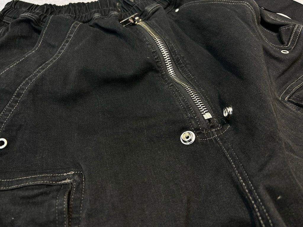 Rick Owens Men's Spring And Autumn Gradient Washed Jeans Casual High Street Zipper Multi-pocket Pants Ngvp #7776