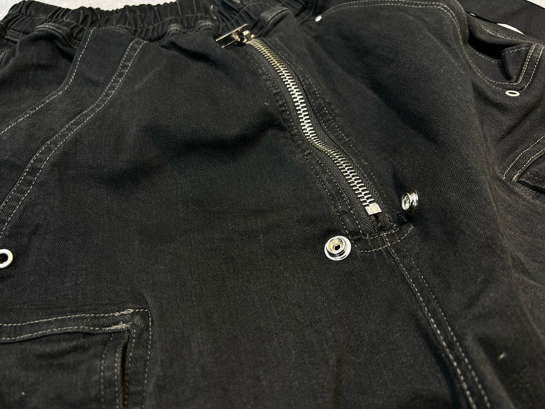 Rick Owens Men's Spring And Autumn Gradient Washed Jeans Casual High Street Zipper Multi-pocket Pants Ngvp #7776