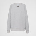 Prada Men's And Women's Spring And Fall Logo Applique Solid Color Round Neck Pullover Long Sleeve Sweater #73643