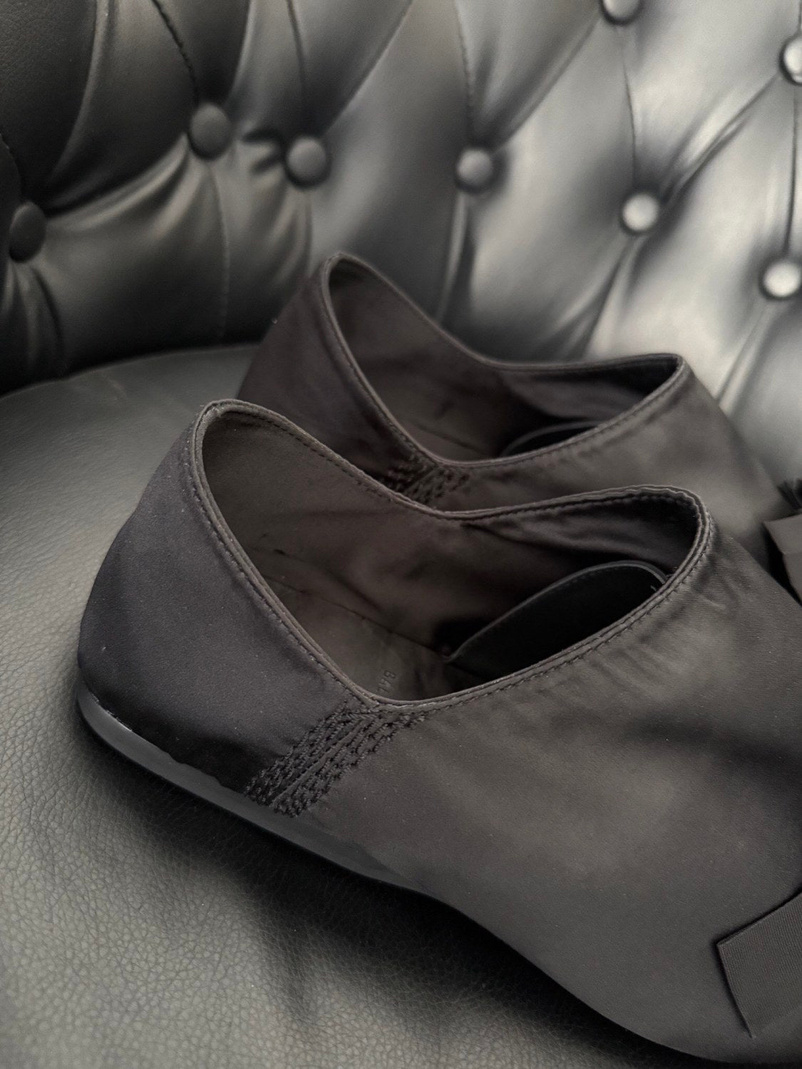 Balenciaga Men's Spring And Summer New Satin Pointed Casual Single Shoes Neutral Style High Street Trend Flat Shoes #81374