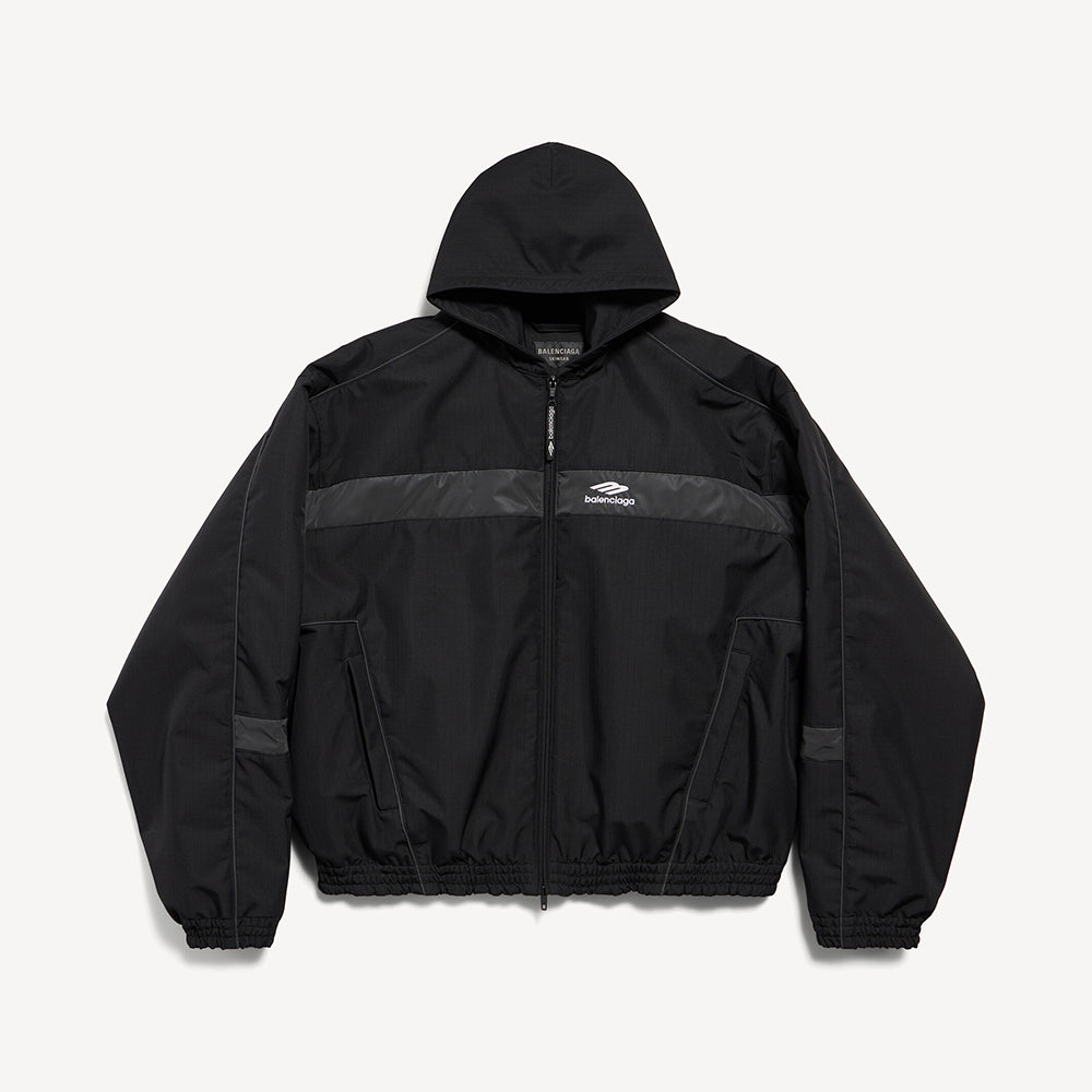 Balenciaga Men's 3b Sports Icon Ski Tracksuit Parka in Black #375922