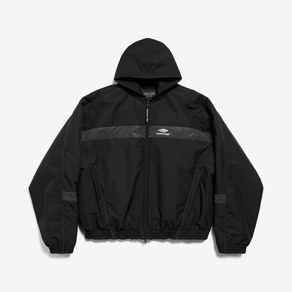 Balenciaga Men's 3b Sports Icon Ski Tracksuit Parka in Black #375922