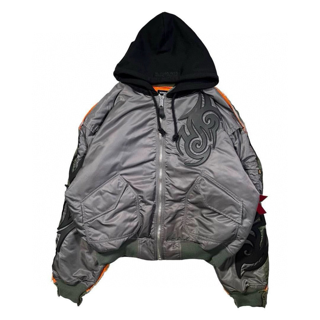 Vetements  Men's Fall/Winter Fashion Alpha Tribe MA-1 Loose Long Sleeve Hooded Bomber Cotton Jacket Ngvp #8256
