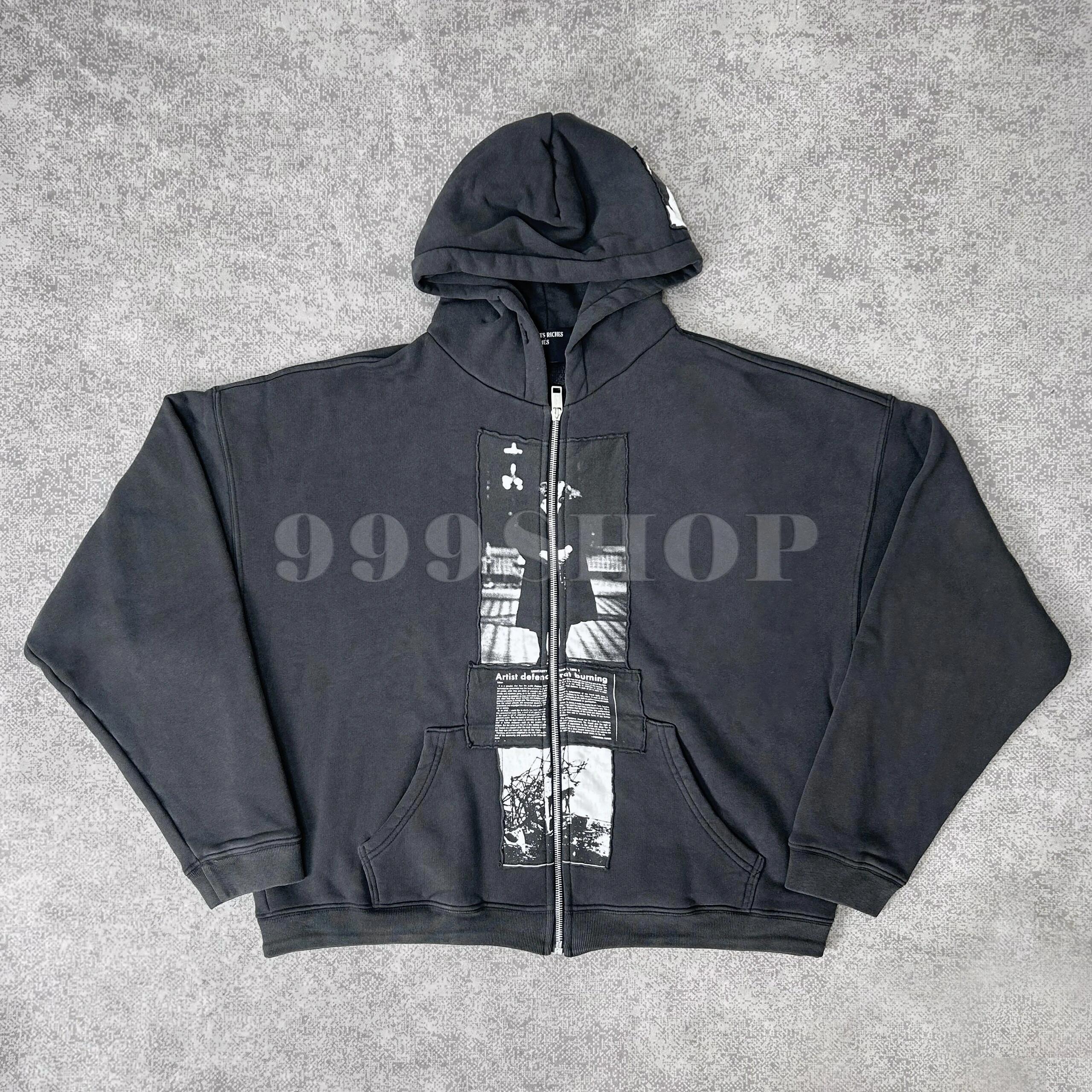 Enfants Riches Deprimes Nun Distressed Washed Zip Hoodie Sweatshirt ##333686