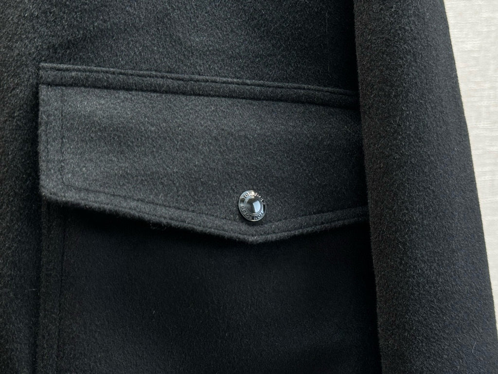 Tom Ford Men's Autumn and Winter Solid Color Cashmere Lapel Zipper Long Sleeve Jacket #74958