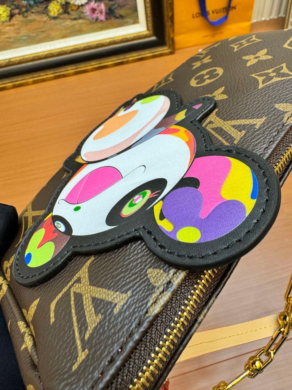 Louis Vuitton Women's Pochette Accessoires Handbag Logo Full Printed Solid Color Cowhide Casual Shoulder Bag Bags #75414