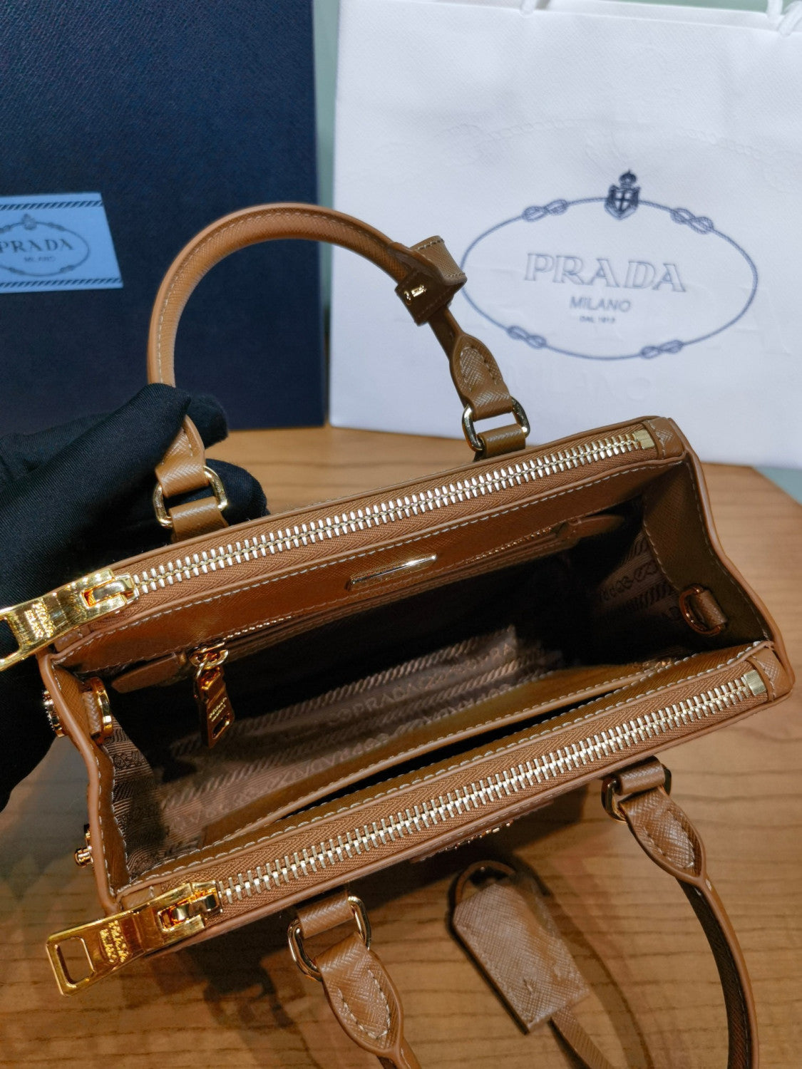 Prada Caramel Prada Galleria Mini Saffiano Leather Bag #333995