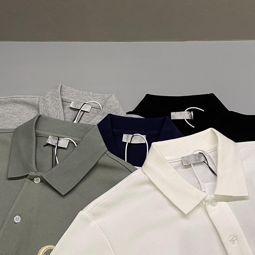 Dior Men's Summer Solid Color Logo Letter Embroidered Polo Shirt Short Sleeve T-Shirt #99929