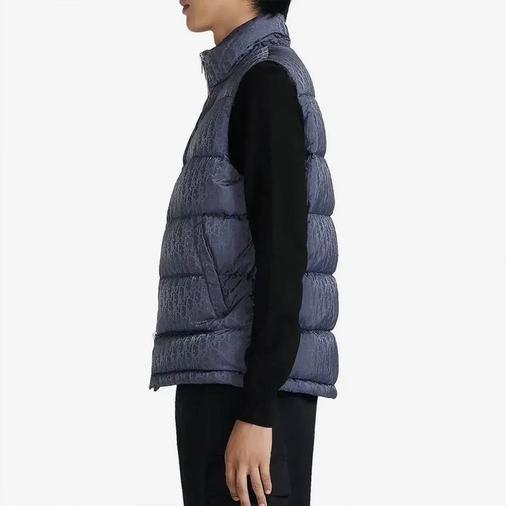Dior Oblique Sleeveless Down Jacket Zip Puffer Vest Men's Autumn And Winter Fashion Trend Sleeveless Warm Jacket #96497