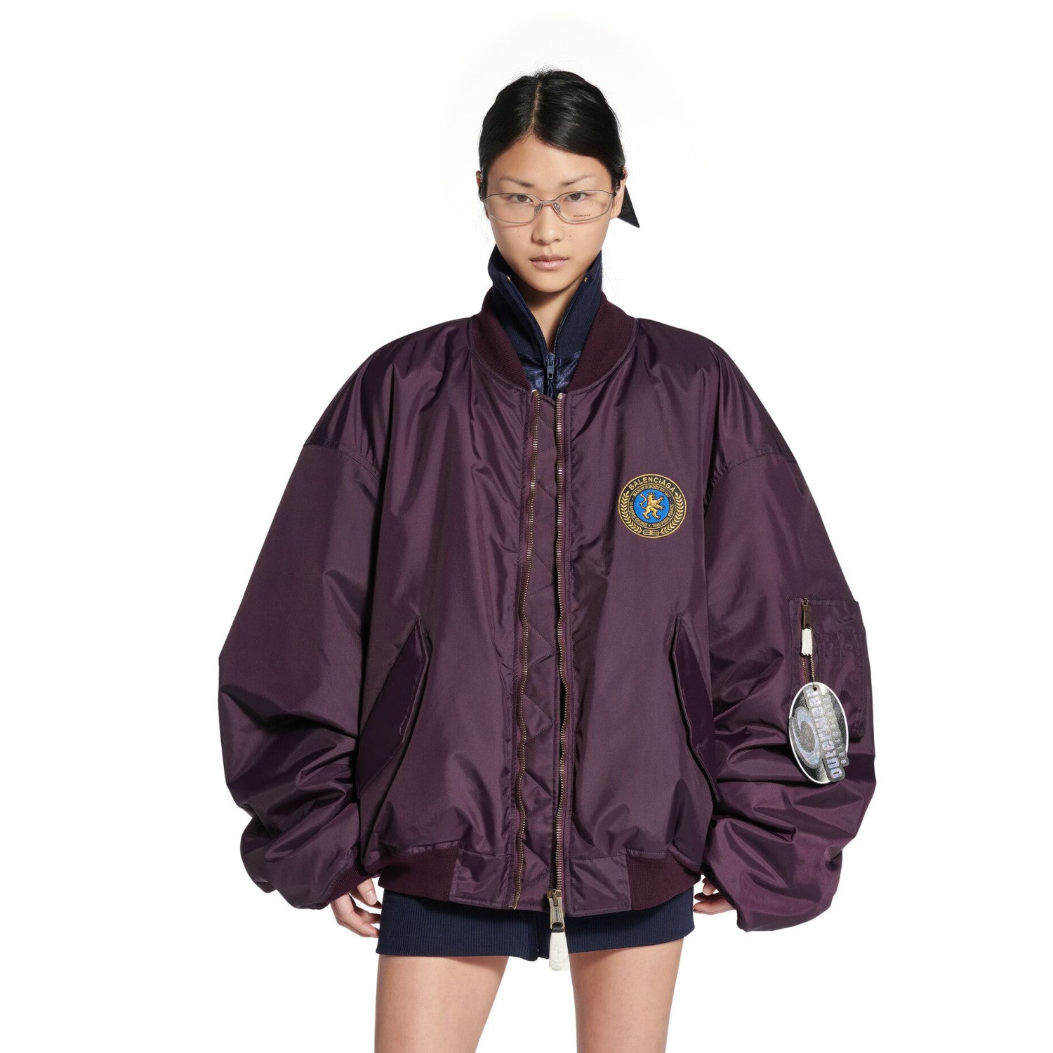 Balenciaga BOMBER Men's And Women's Spring/autumn Solid Color Fashionable Casual Zipper Long Sleeve Loose Fit Jacket #78185