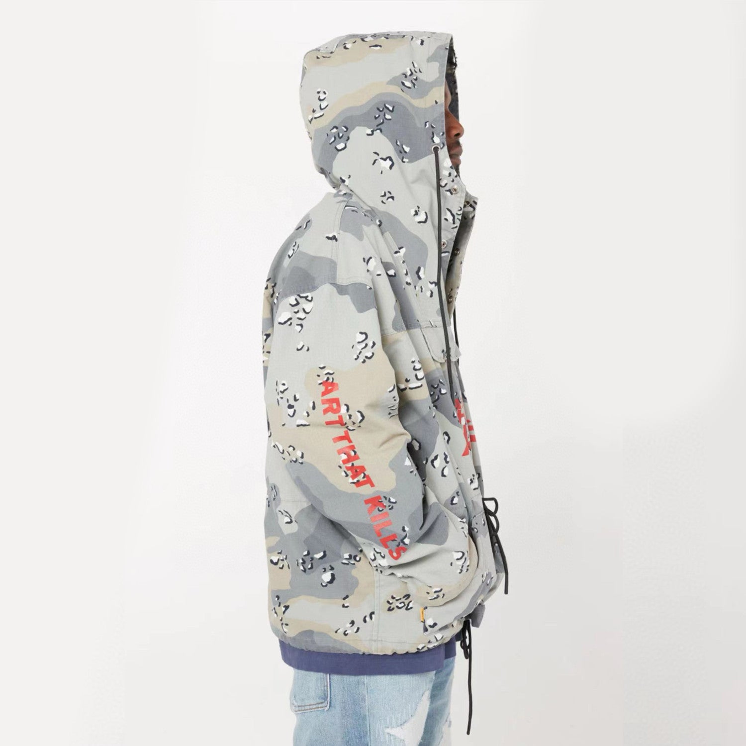 Gallery Dept Men's Spring And Autumn High Street Fashion Printed Letter Camouflage Rushing Jacket Hooded Loose Casual Jacket  Ngvp #8124
