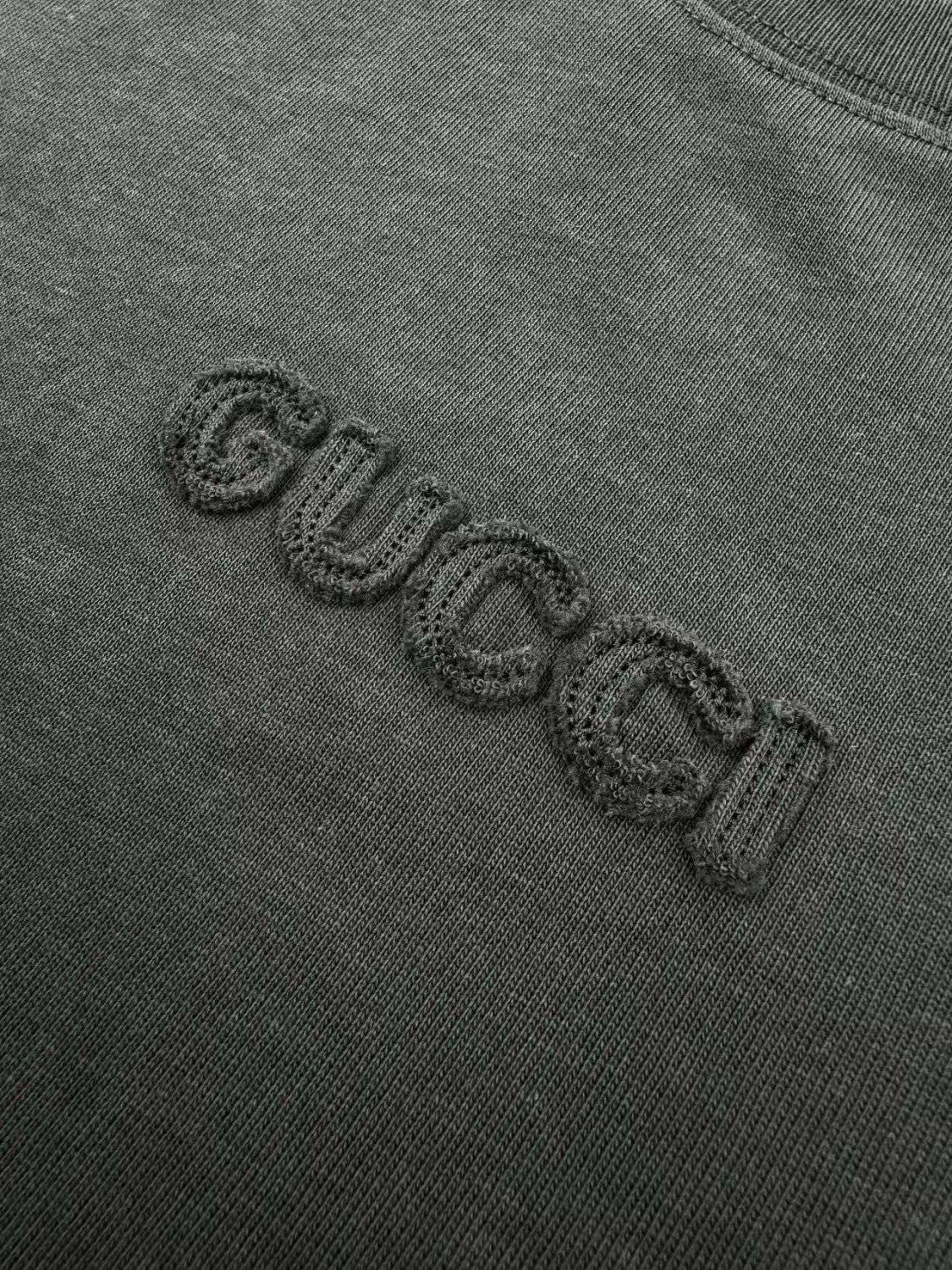 Gucci Men's Summer Solid Color Embroidered Letter Printed Cotton Round Neck Short Sleeve T-Shirt #75317