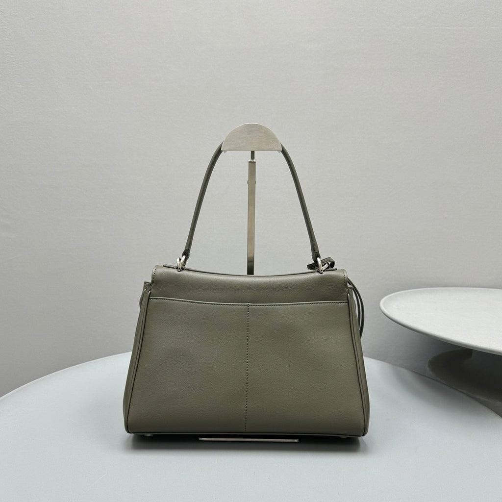 Balenciaga Women's Solid Color Large Capacity Rodeo Small Tote Casual Leather Silver Button Casual Shoulder Crossbody Bags Ngvp #9917