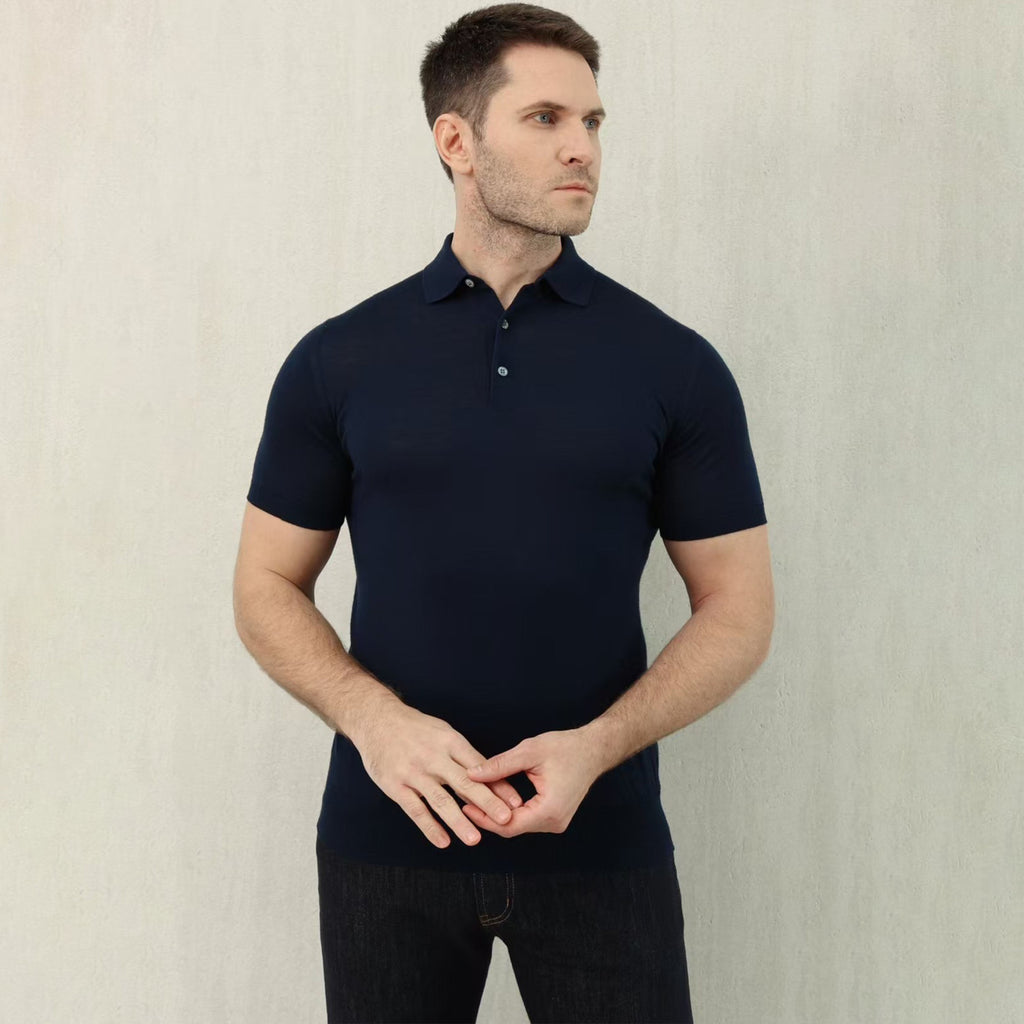 Loro Piana King's Gift® Men's Polo Shirt Spring Summer Fashion Casual Button Short Sleeve Top Knitted T-shirt Lapel Men's Clothes Ngvp #9957