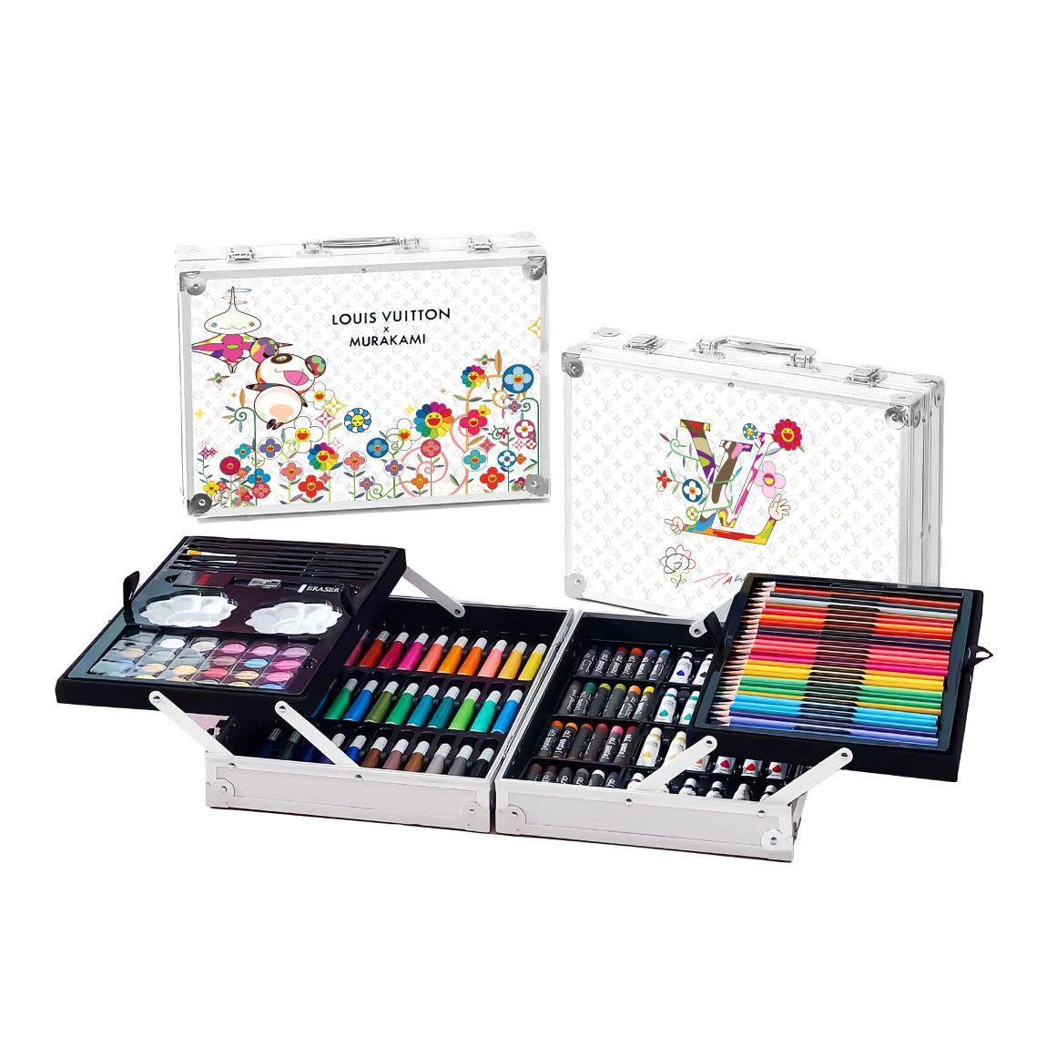 Louis Vuitton LV xTM Superflat Colourful Monogrammed Case Paintbrush Gift Set #76719