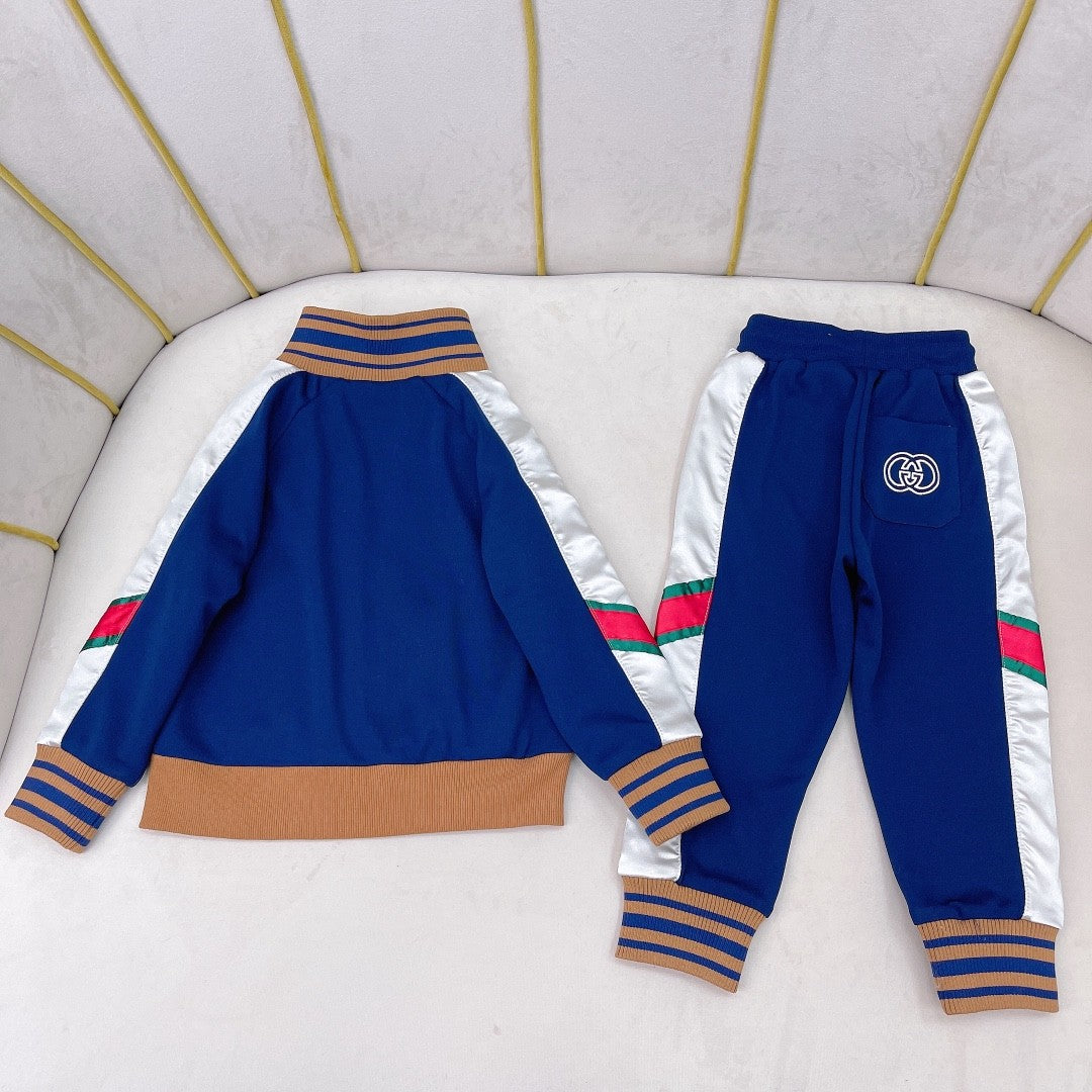 Gucci Kid's Cotton Zip Jacket Jogger Pants Set #39663