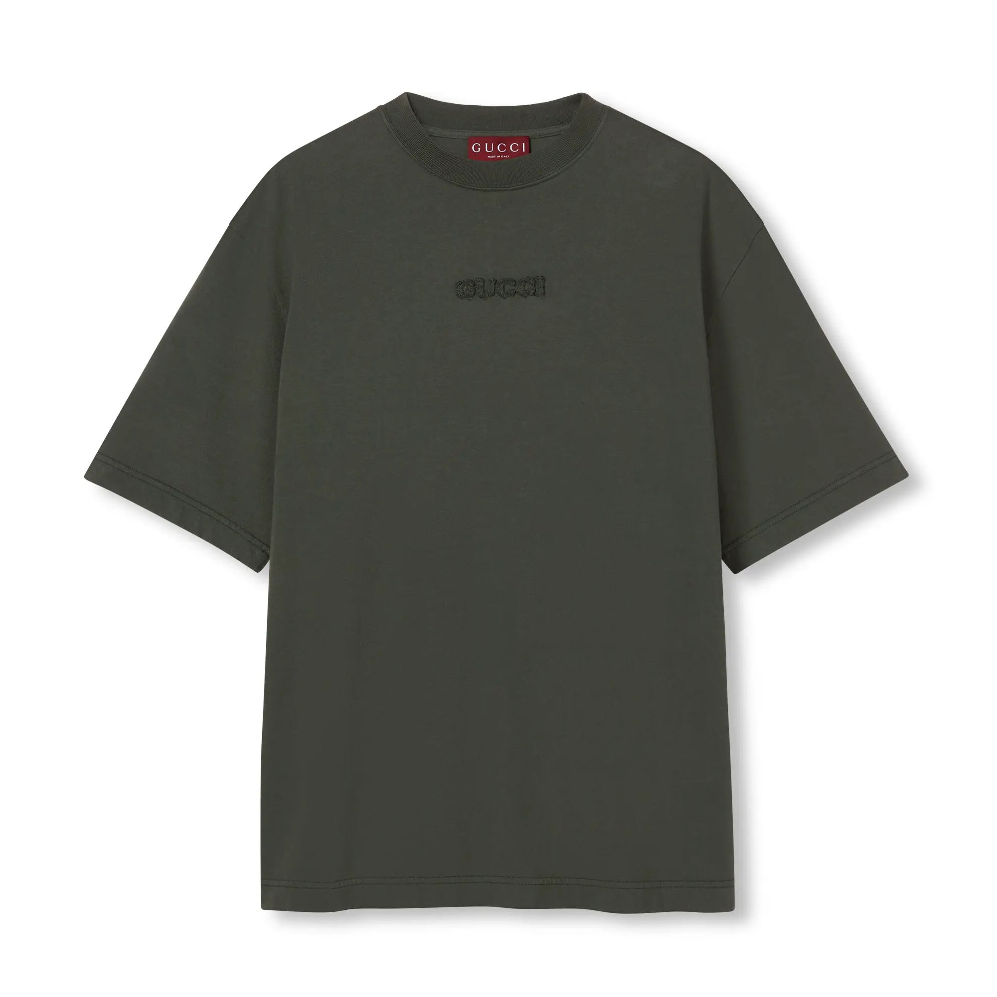 Gucci Men's Summer Solid Color Embroidered Letter Printed Cotton Round Neck Short Sleeve T-Shirt #75317