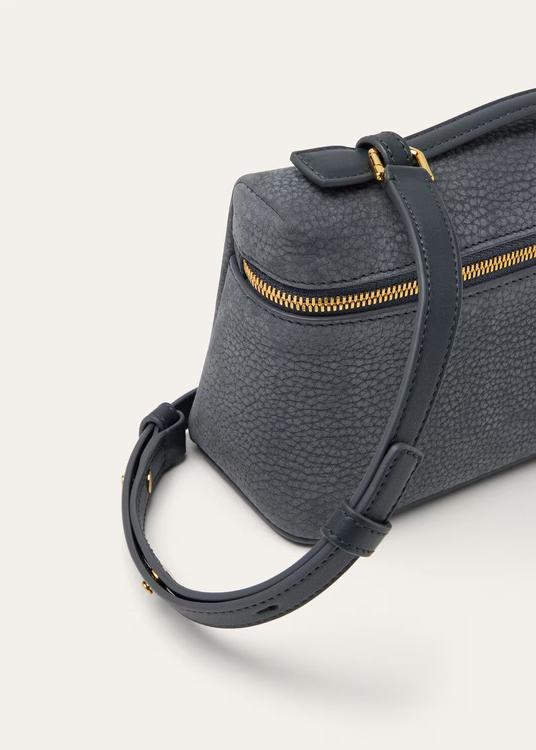 Loro Piana Women's Extra Pocket L19 Clutch Solid-Color Grained Zipper-Closure Cowhide Shoulder Crossbody Bag Bags FAP6658 #81533