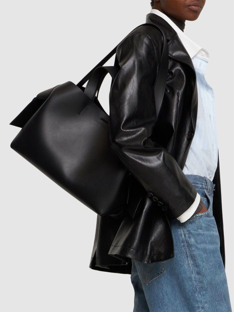 Acne Studios Tote Twisted Knot Decoration Engraved Logo Magnetic Closure Crossbody Bag #332333