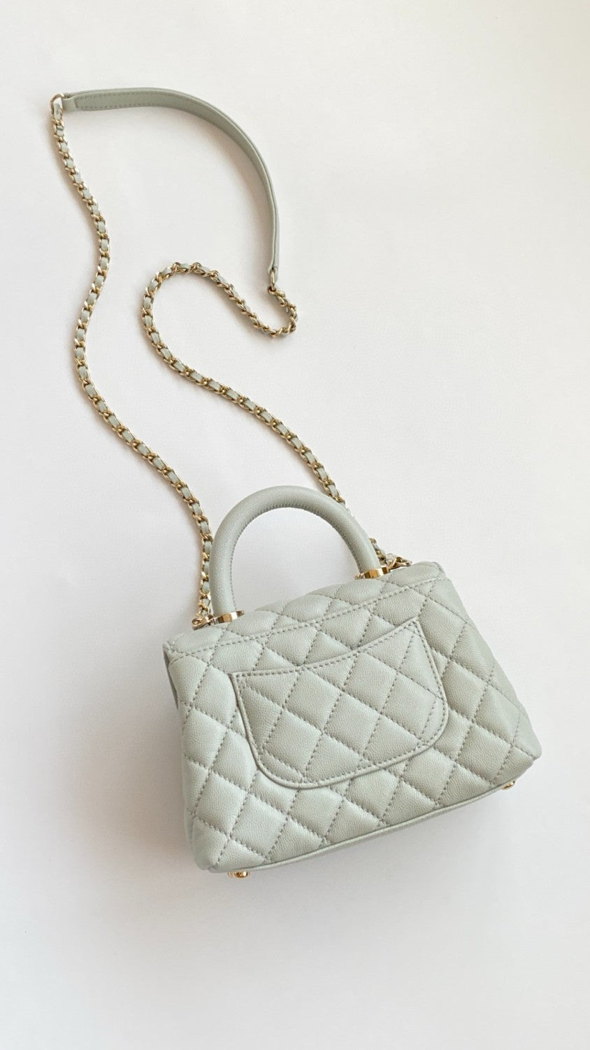 Chanel Women's Classic Leather Handbag Mini Checkered Leather Chain Strap Grained Embossed Calfskin Chain Bag Tote Bag Bags AS2215-B05061-94305 #78692