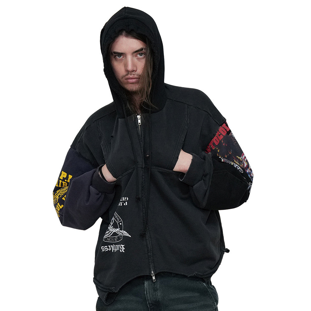 Protocol Index Upside Down Zip Hoodie Black #334250