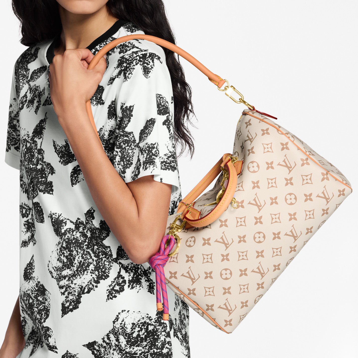 Louis Vuitton SPEEDY SOFT 30 LUCKY Women's Fashion Classic Logo Print Coated Canvas Shoulder Bag Handbag Crossbody Bag Bags M15108 #78412