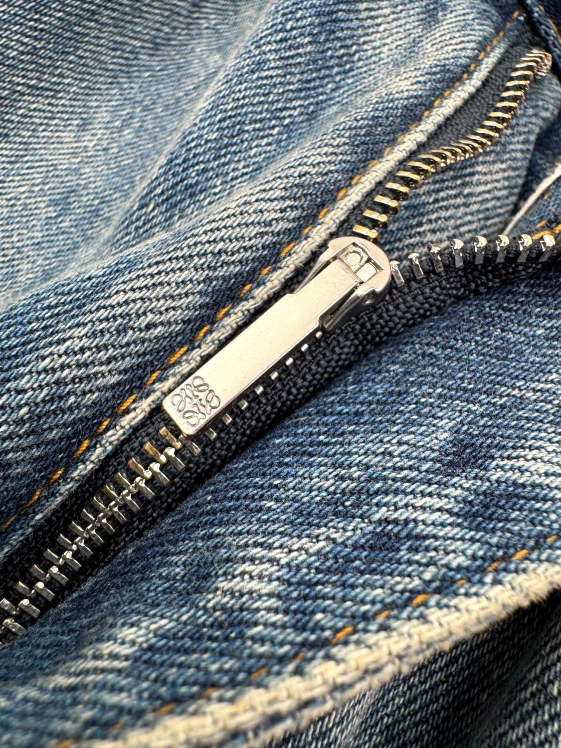 Loewe Men's Spring and Autumn Logo Print Pocket Zipper Loose Solid Color Jeans Pants #76779