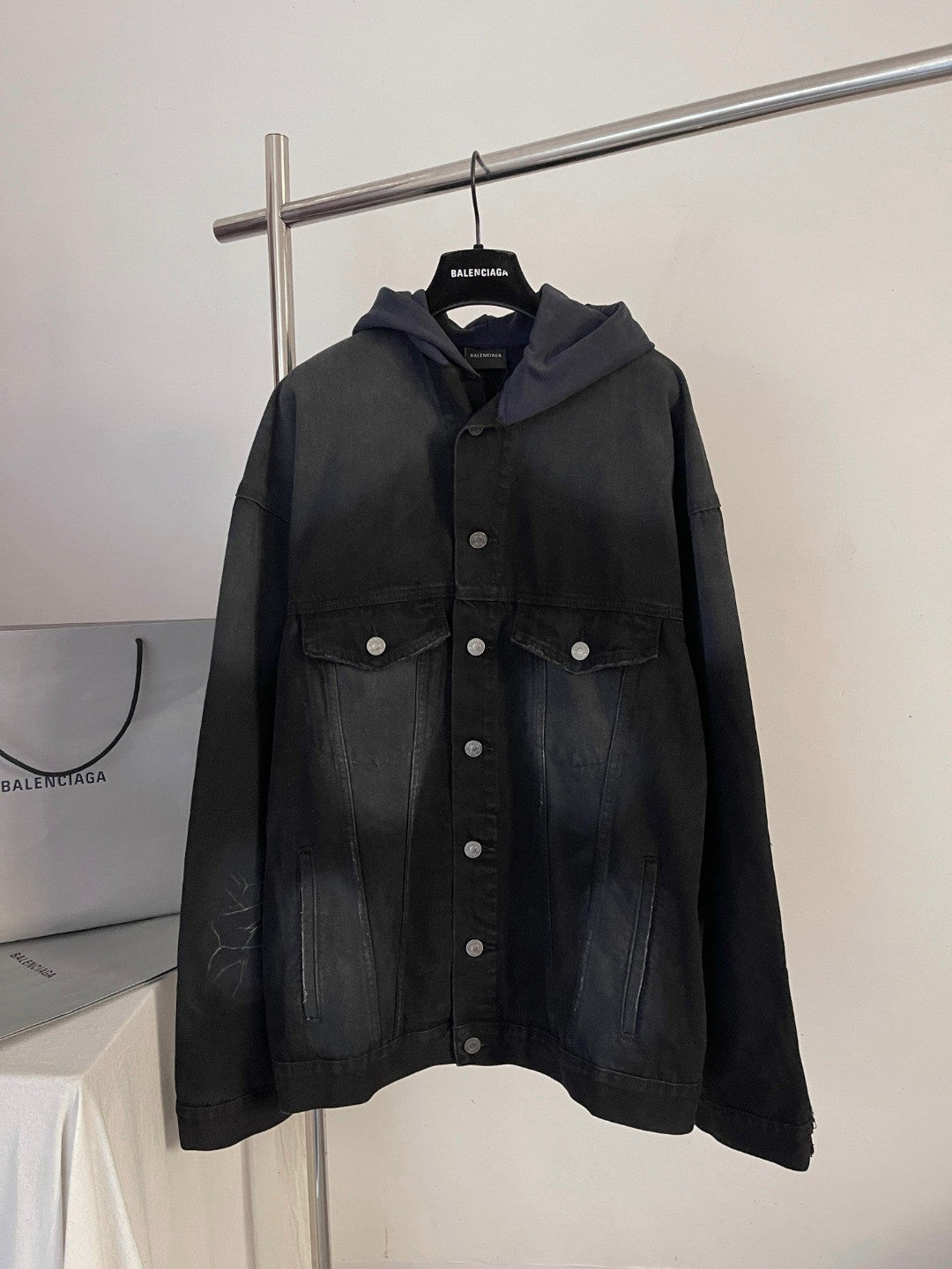 Balenciaga Men Hybrid Hooded Jacket #335498