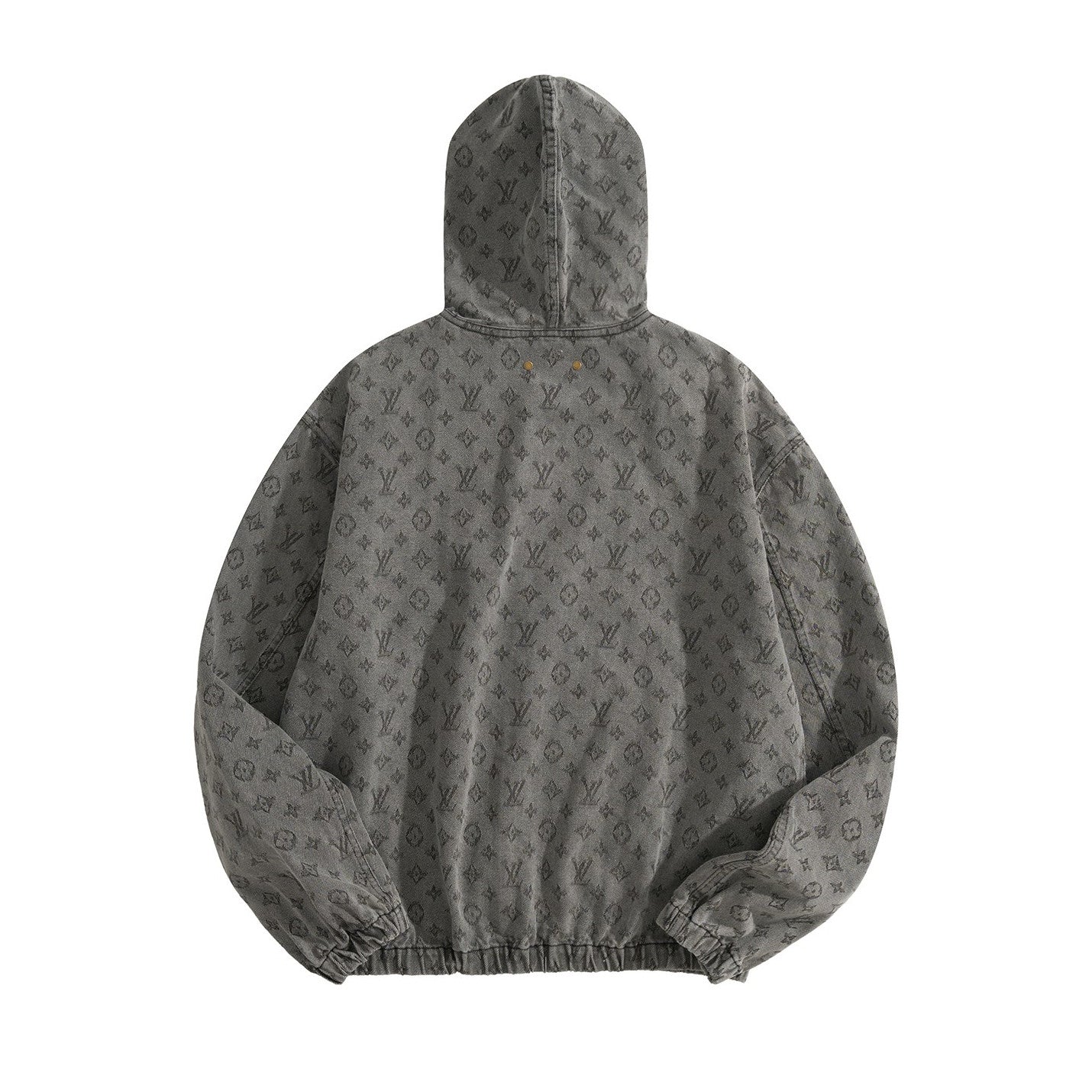 Louis Vuitton Men's And Women's Spring/autumn Fashion Casual Classic Printed Hooded Zipper Denim Jacket #78417