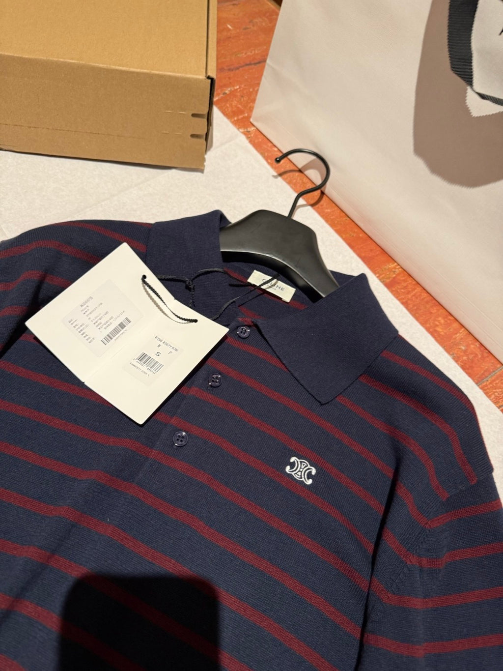 Celine Men's Summer Striped Color-block Short-sleeve Polo Shirt Knitted Fashion Casual T-shirt #78114