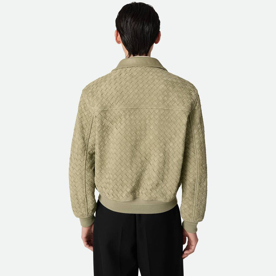 Bottega Veneta Men's And Women's Fall/Winter Fashion Casual Solid Color Hand Knitted Sheepskin Suede Zipper Jacket #78925