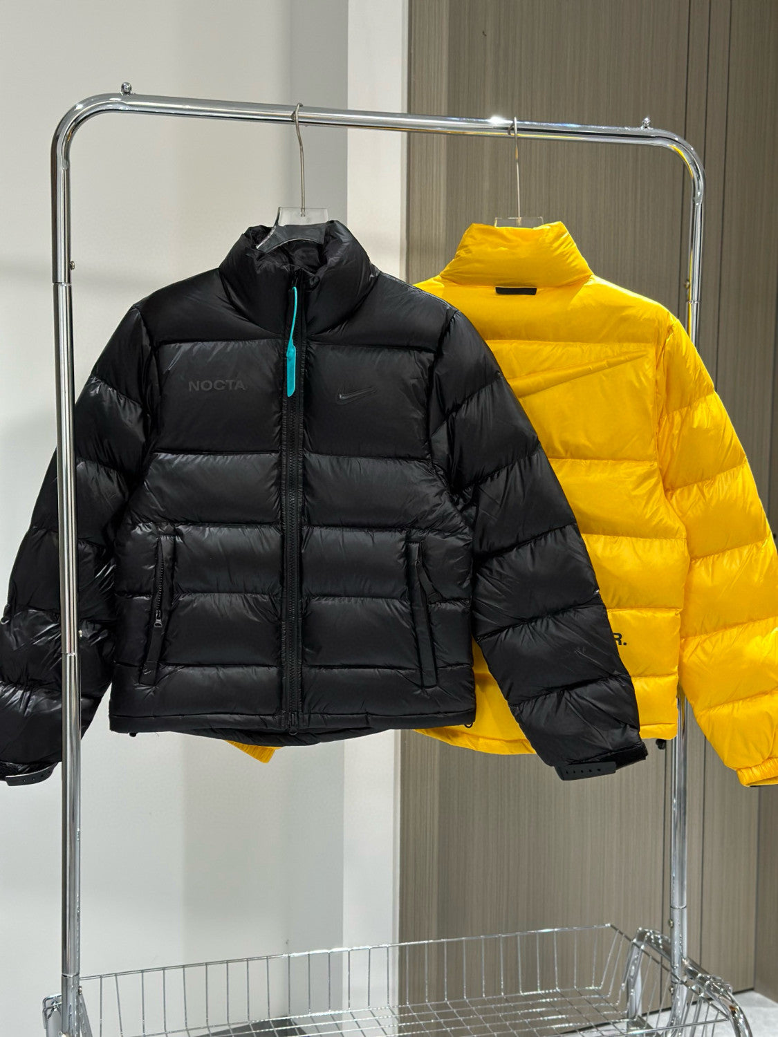 Nike x Drake Nocta Men's Winter Solid Colour Logo Lapel Zipper Long Sleeve Puffer Down Jacket #97737