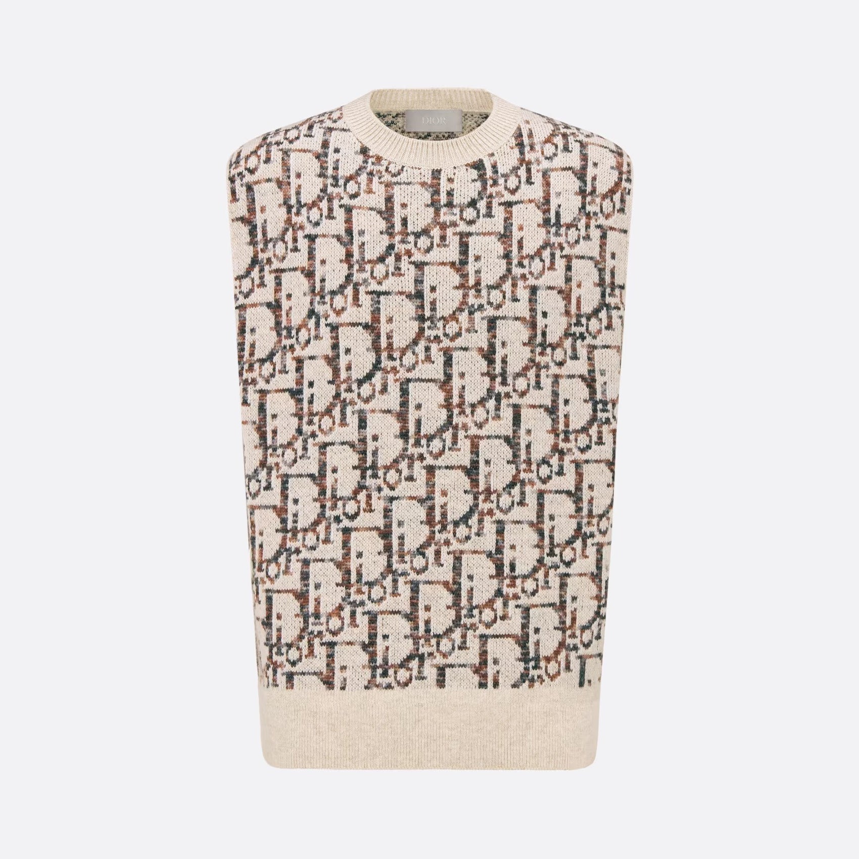 Dior Men's Summer Logo Jacquard Crew Neck Oblique Sleeveless Sweater knitted Vest #97554