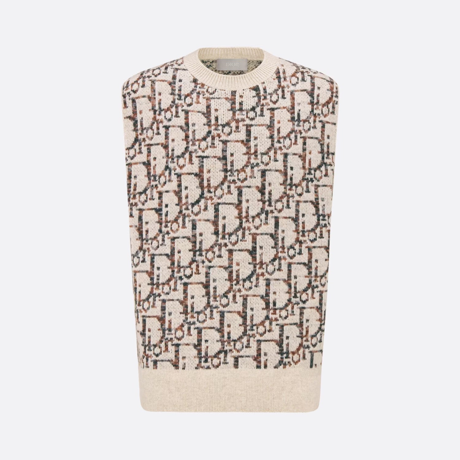 Dior Men's Summer Logo Jacquard Crew Neck Oblique Sleeveless Sweater knitted Vest #97554