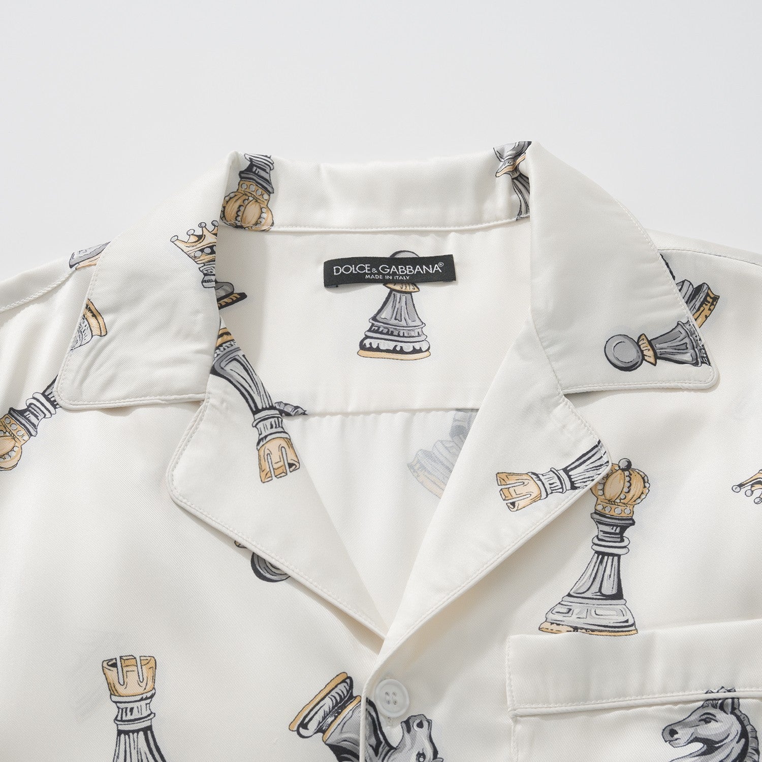 Dolce&Gabbana Men's And Women's Spring And Summer Chess Printing Single Breasted Long Sleeved Shirt Elastic Waist Tie Casual Pants Suit Set #75724