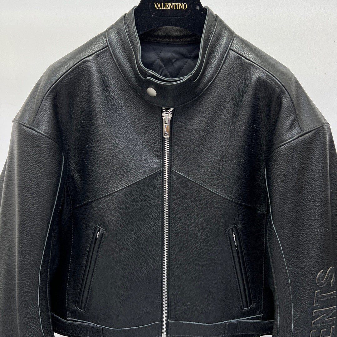 Vetements Black Short Sleeved Leather Jacket #21919