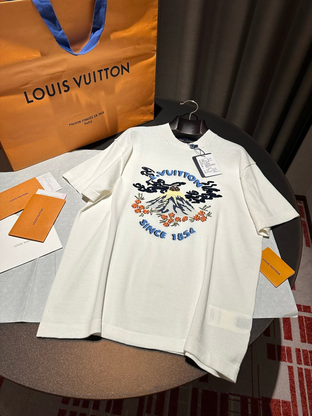 Louis Vuitton Men's And Women's Summer Solid Color Fashion Casual Letter Print Embroidered Short Sleeve Round Neck T-Shirt #78217