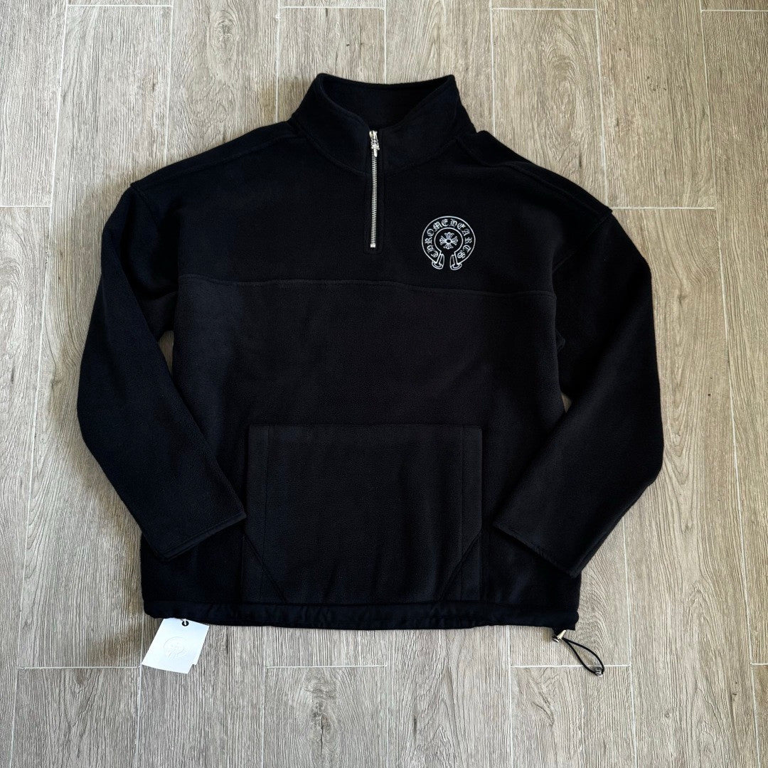Chrome Herats Polar Fleece Zip Stand Collar Sweatshirt#335654