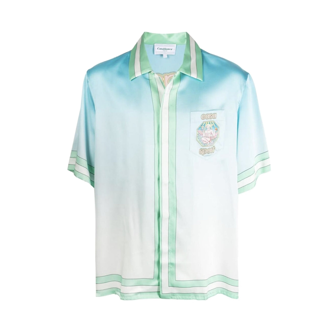 Casablanca Men's Summer Gradient Color Printed Single-Breasted Short-Sleeved Shirt and Casual Shorts Set Suit #77741