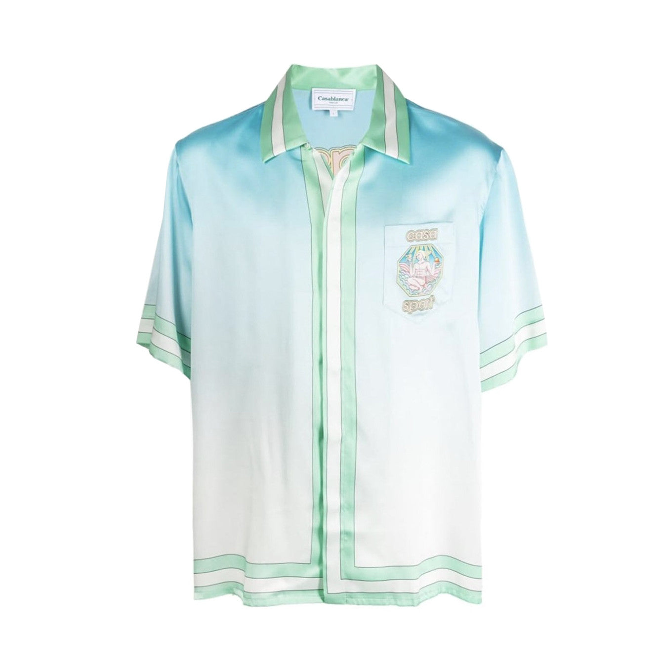 Casablanca Men's Summer Gradient Color Printed Single-Breasted Short-Sleeved Shirt and Casual Shorts Set Suit #77741