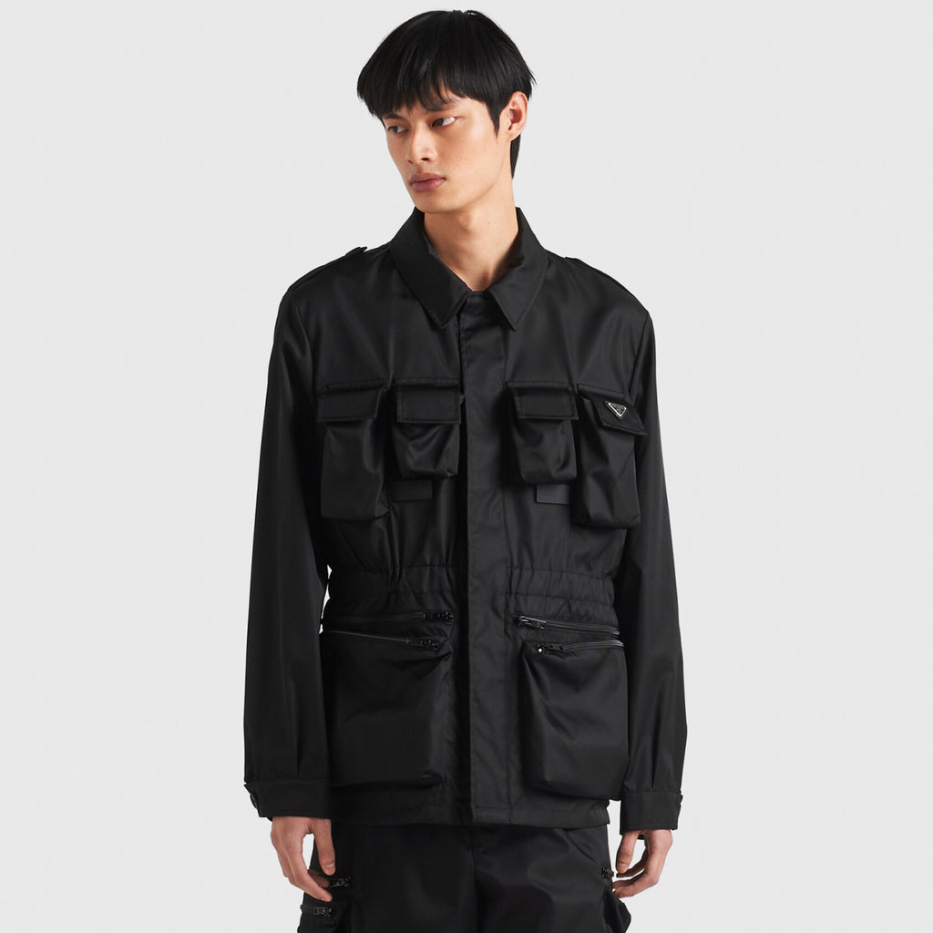 Prada Men's Spring and Fall Black Nylon Multi-Pocket Zipper Long Sleeve Jacket #99721