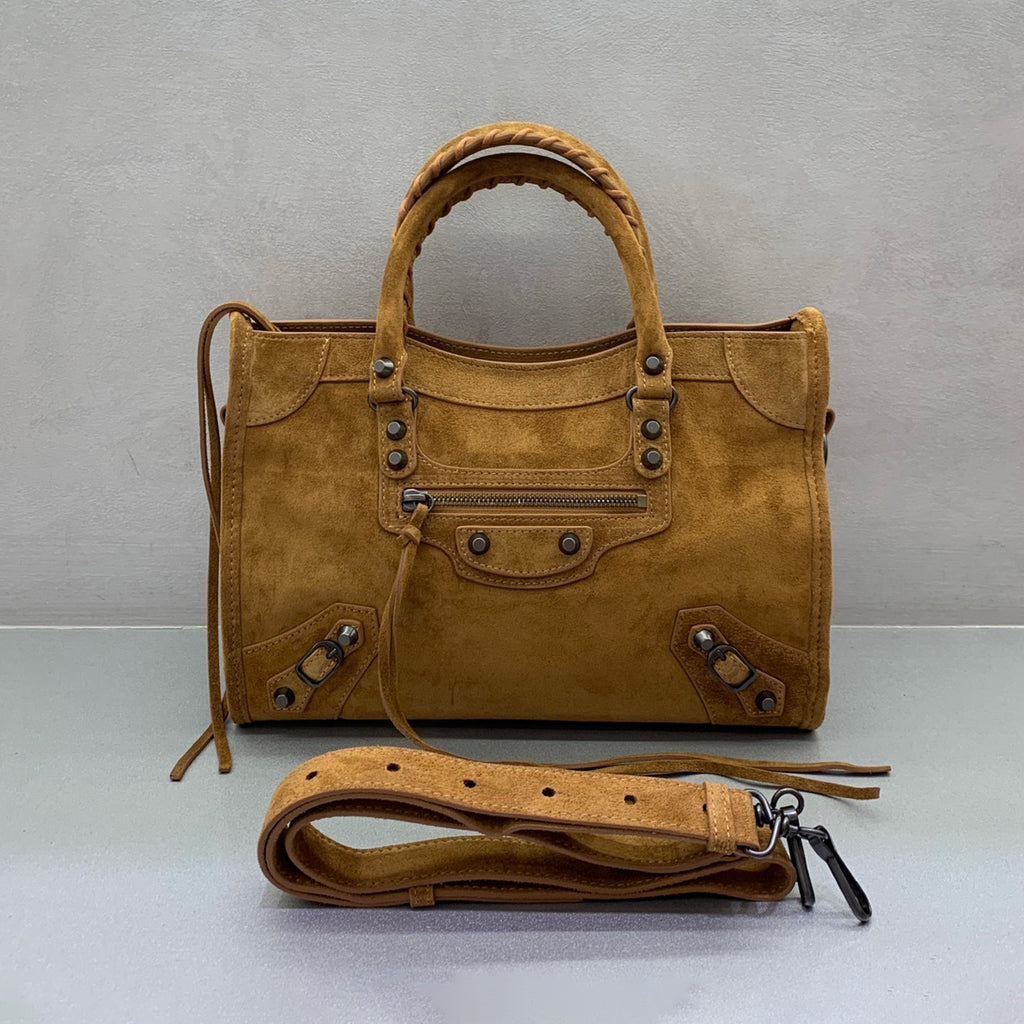 Balenciaga Women's Le City Medium Handbag Solid Color Woven Handle Leather Crossbody Shoulder Bag Bags 8114422AB2A2533 #81497