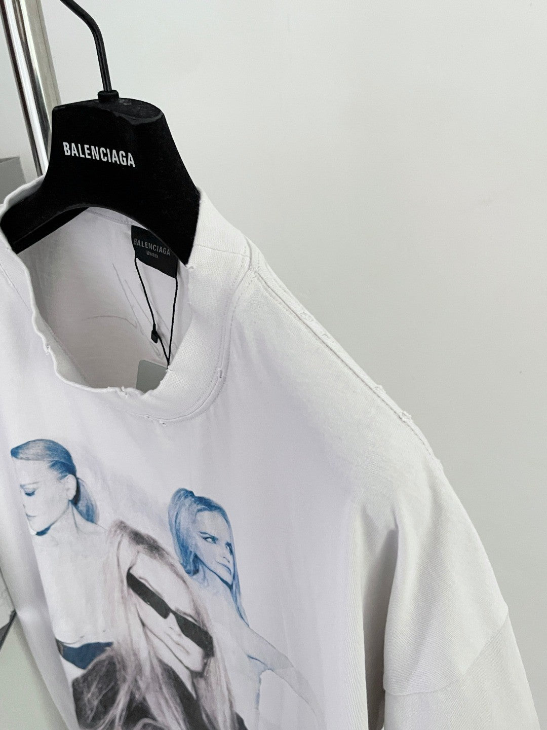 Balenciaga Nicole Kidman Ambassador Signature Portrait Men's Women's Summer Solid Color Pleated Washed Casual Loose Short Sleeve NICOLE BOXY T-Shirt Ngvp #1482