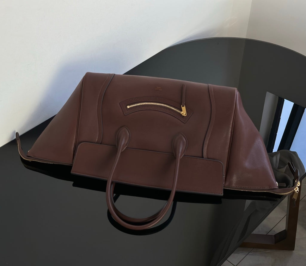 Celine Luggage Handbag Smile Zipper Large Tote Bag Shoulder Bag Crossbody Bag Stylish Elegant Casual Brown Black Tote Bag L100e3gw2.28bk #190751