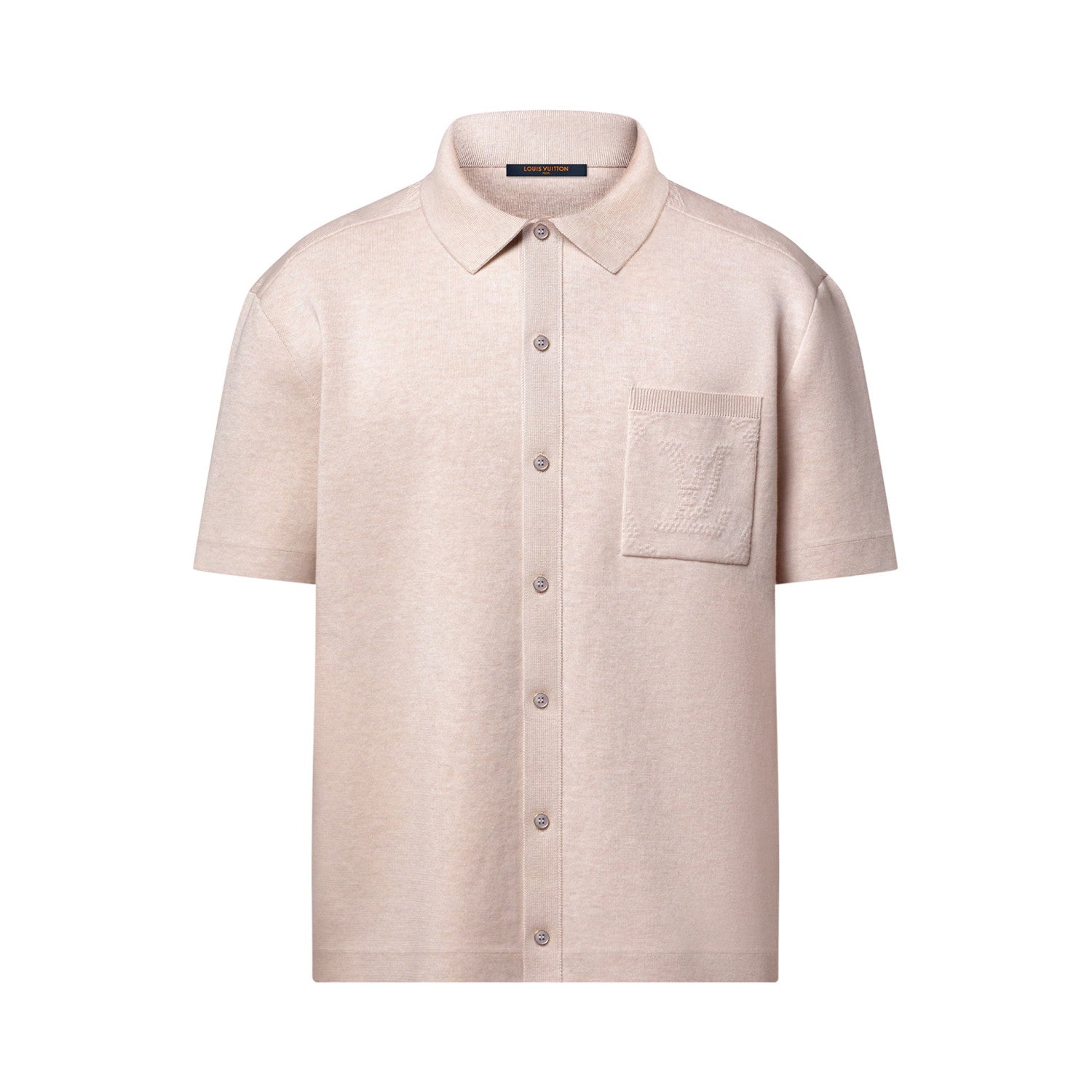 Louis Vuitton Men's Spring And Summer Solid Color Cotton Single Breasted Short Sleeved Shirt #75644